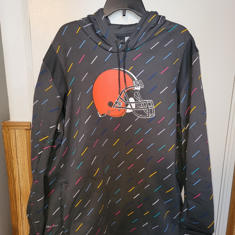 RARE LIKE NEW 2021 MENS CLEVELAND BROWNS NIKE CRUCIAL CATCH SIDELINE HOODIE XXL